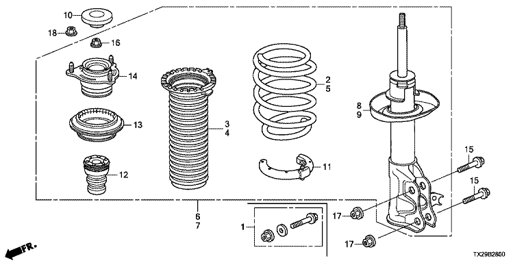 OEM Standard Size REXWELL Front Shock Absorber Strut Boot Bellow For Honda Civic 51403-SNA-903