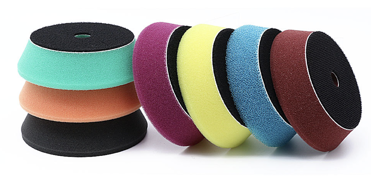 Purple Beveled Edge Car Foam Polishing Pad For Medium Cutting