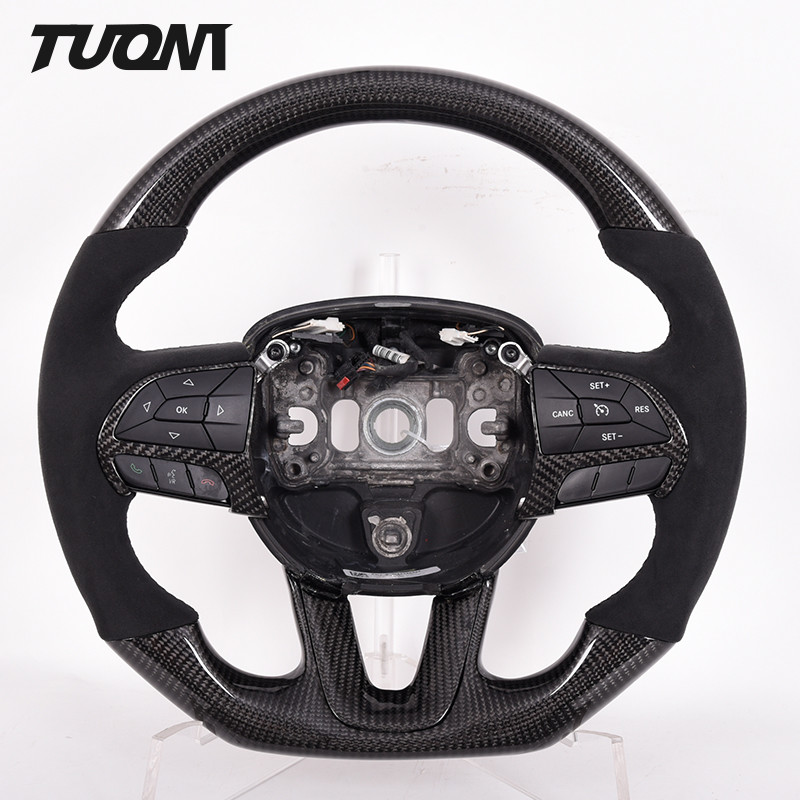 Matte Charger Dodge Carbon Fiber Steering Wheel Carbon Fiber