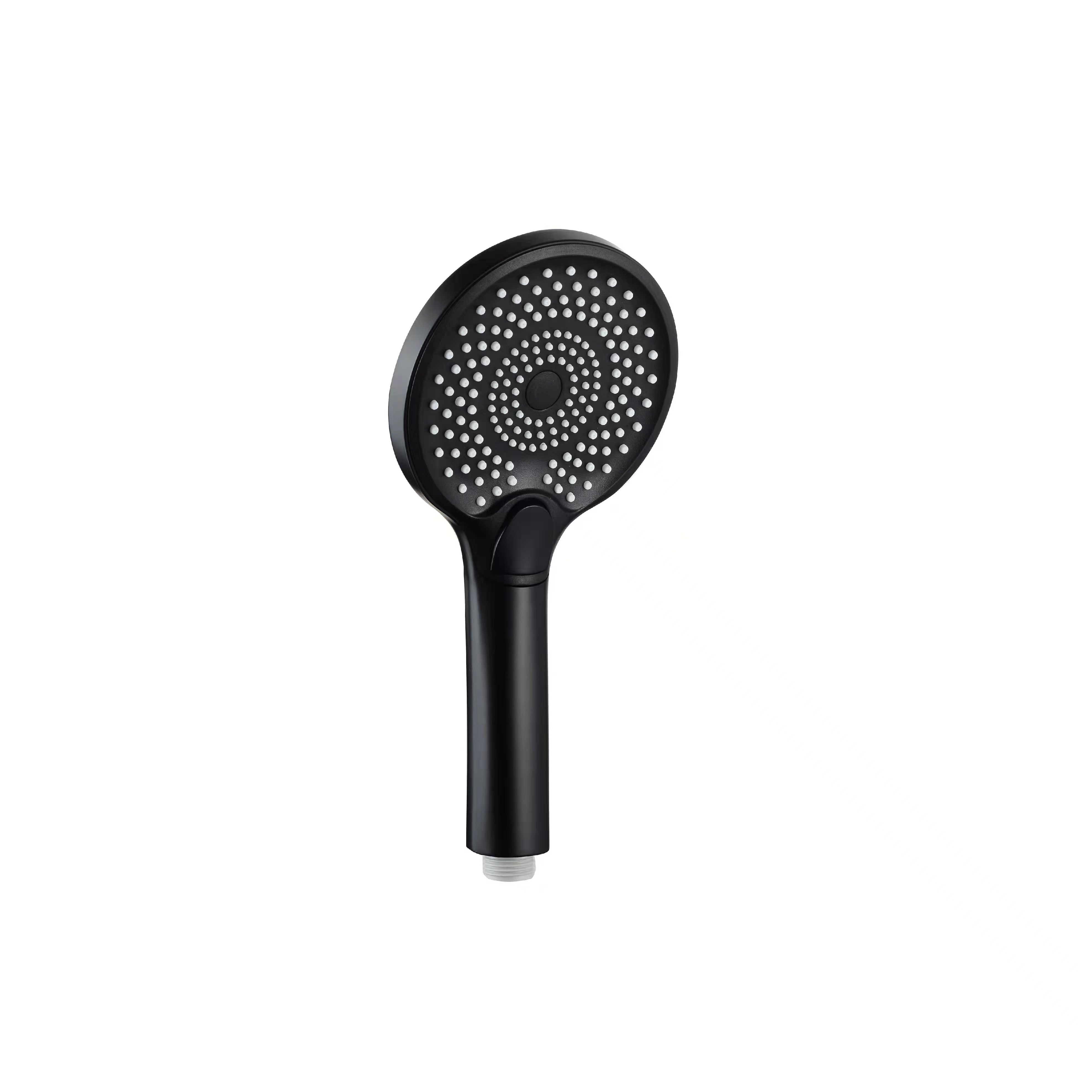 Fashion Style High Pressure Round Matte Black ABS Plastic Rain Shower Head For Bathroom