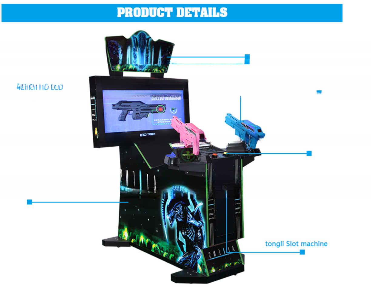 Dreamland coin operated video games 4 in 1 double shooting gun game machines aliens shooting arcade game machine