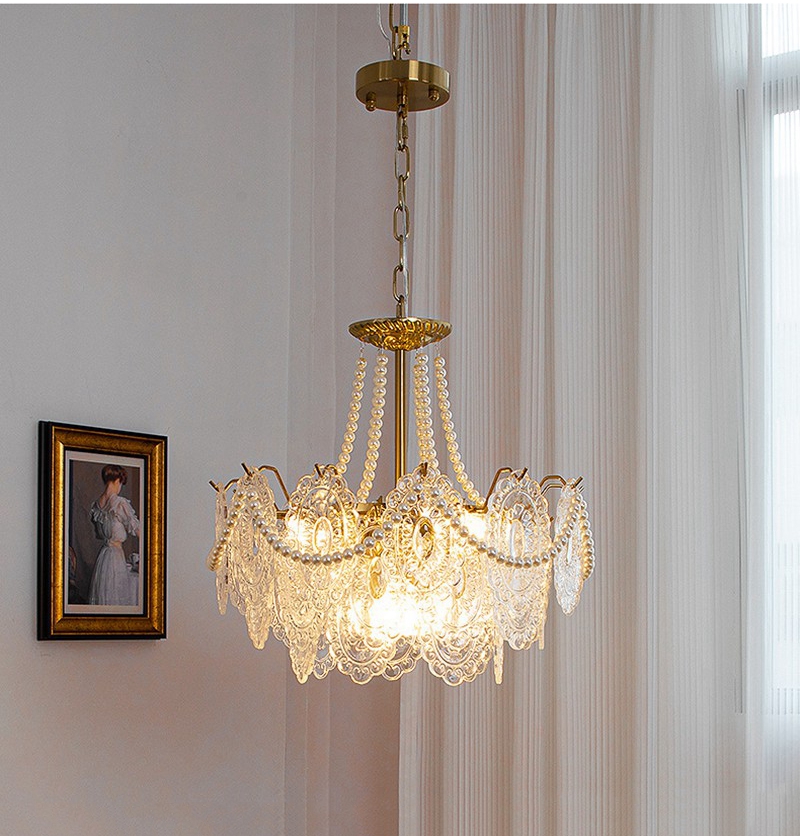 Luxury Villa Living Room Chandelier Glass Lampshade Fancy Chandelier(WH-CY-246)