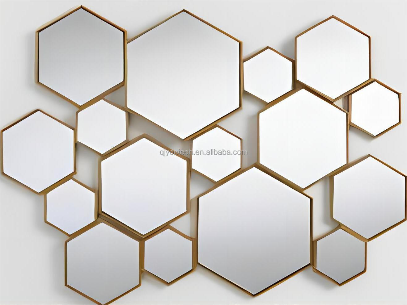 Modern Irregular Shape Silver Glass Mirror for Bathroom Living Room Decorative Accent