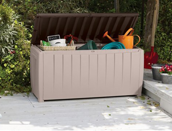 White 0.6mm HDPE 400L Outdoor Storage Box Shed