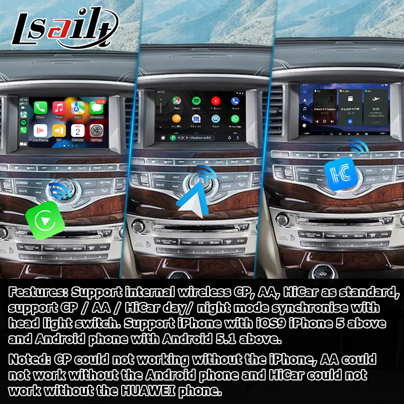 Android 13 Carplay interface Box Yandex Navi For Infiniti QX60 / JX35 Qualcomm 8+128 system