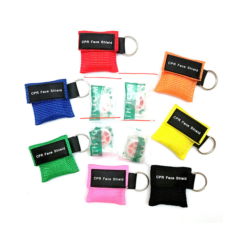 Portable keychain CPR mechanical respirator keychain 5*5.5cm colorful logo customized