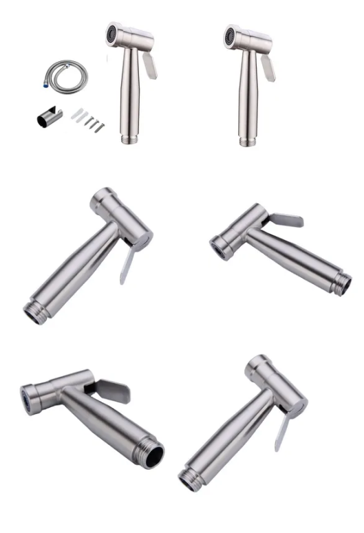 Light Grey Bathroom Accessory Handheld Bidet Sprayer Set With Faucet And Self Cleaning