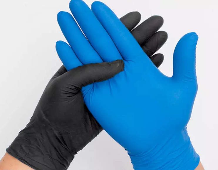 Food Processing Disposable Nitrile Examination Gloves Bacterial Penetration Resistance