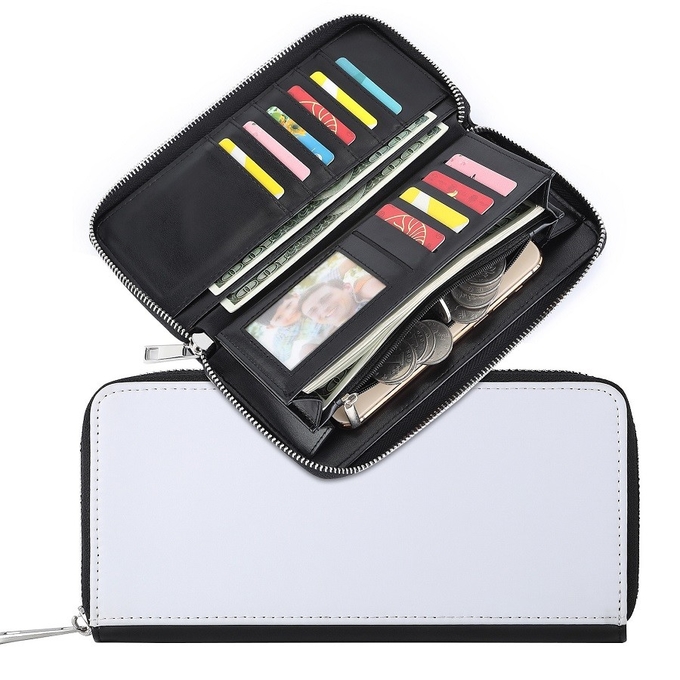 Custom Sublimation Women'S Continental Zippered Wallet With Card Slots For DIY Photos printing