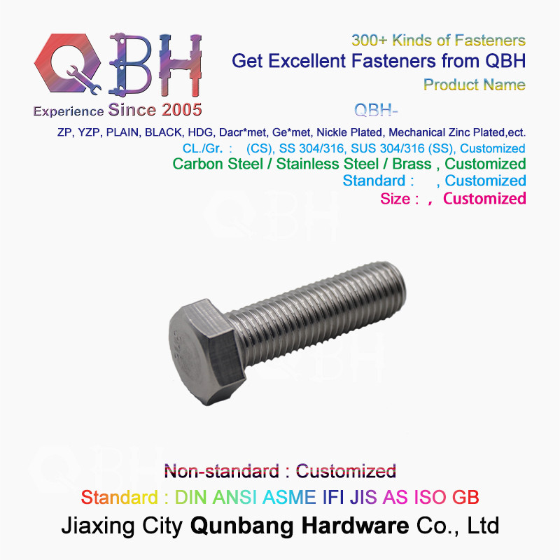 ANSI 304 Stainless Steel Hex Bolt M3 - M20 Size Customized specifications
