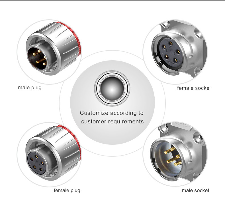 DH 20 Metal Shell Cable Connector Waterproof IP65/IP67 5pin Auto Connector