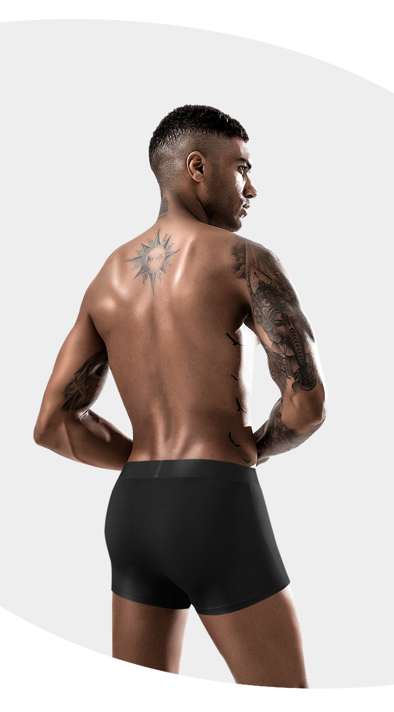 Regenerated Cellulose Mens Breathable Panties Solid Color Seamless Boxer Briefs Mens