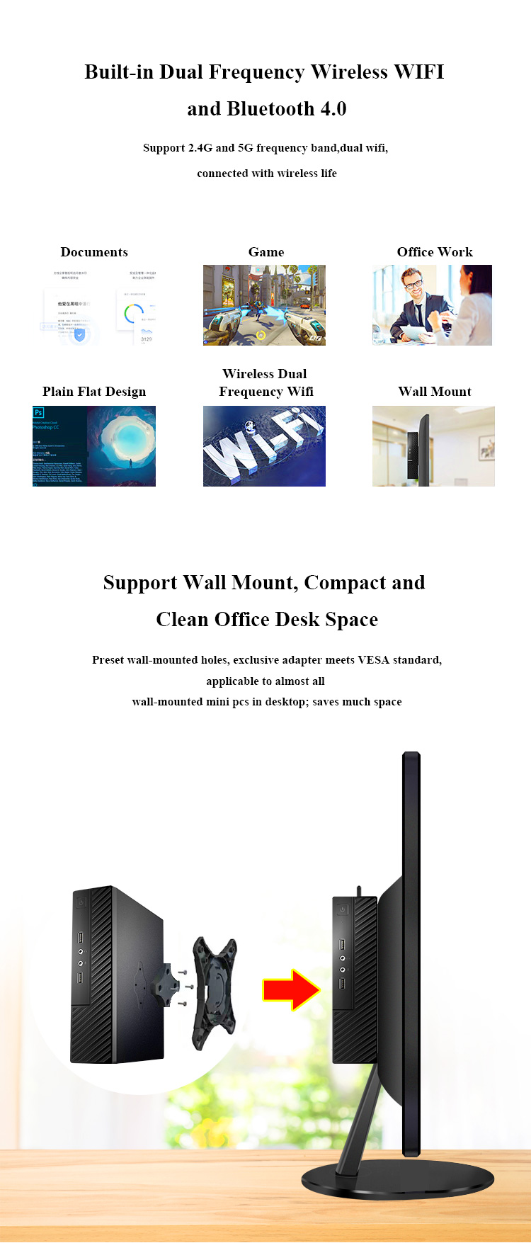 Factory price New Design Industrial Computer 4K Display Core I3 I5 I7 OPS Mini PC for Whiteboard Education Office Industrial