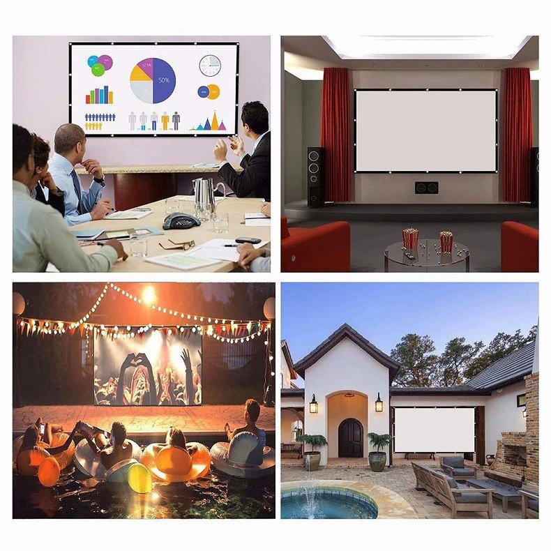 84 Inch Portable Foldable Soft Screen Spandex Customizable Projector Screen For Educational Business Anti-Wrinkle