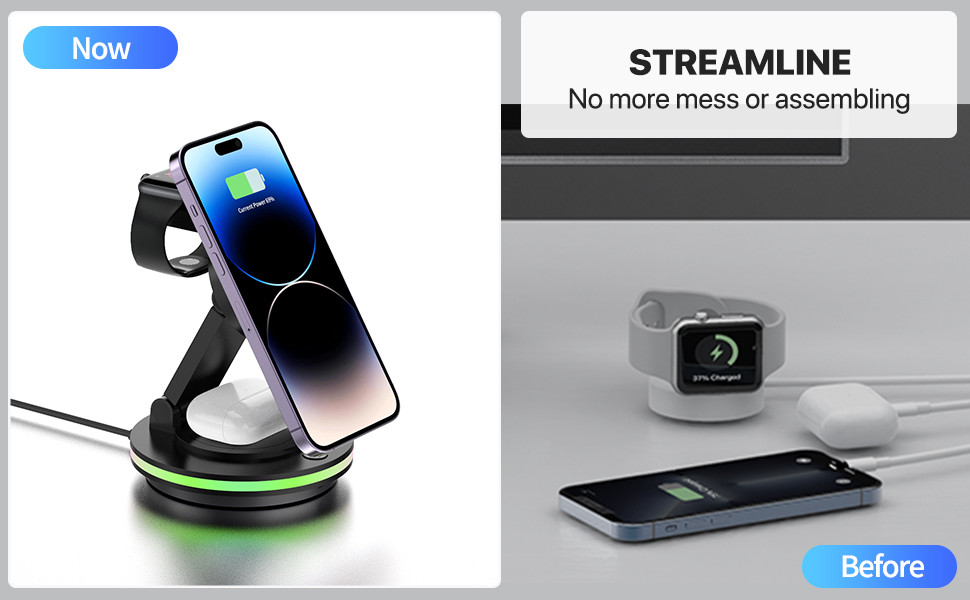 ABS PC Material Magnetic Wireless Charger for Fast Charging with Wireless Charging Method
