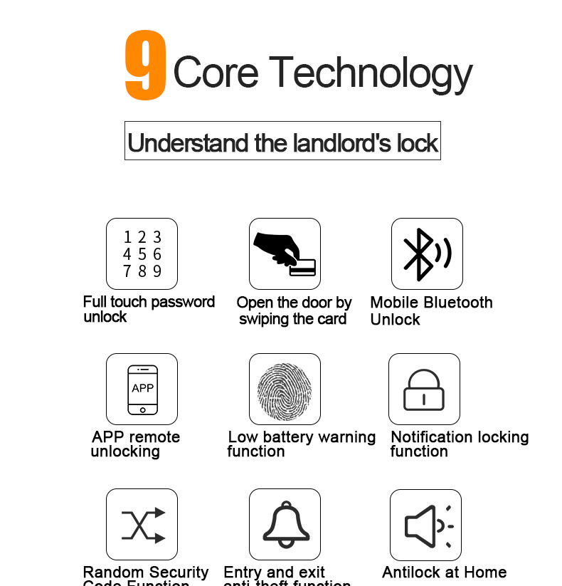 Electronic Remote Control Door Lock , Smart Home Locks For Rental House