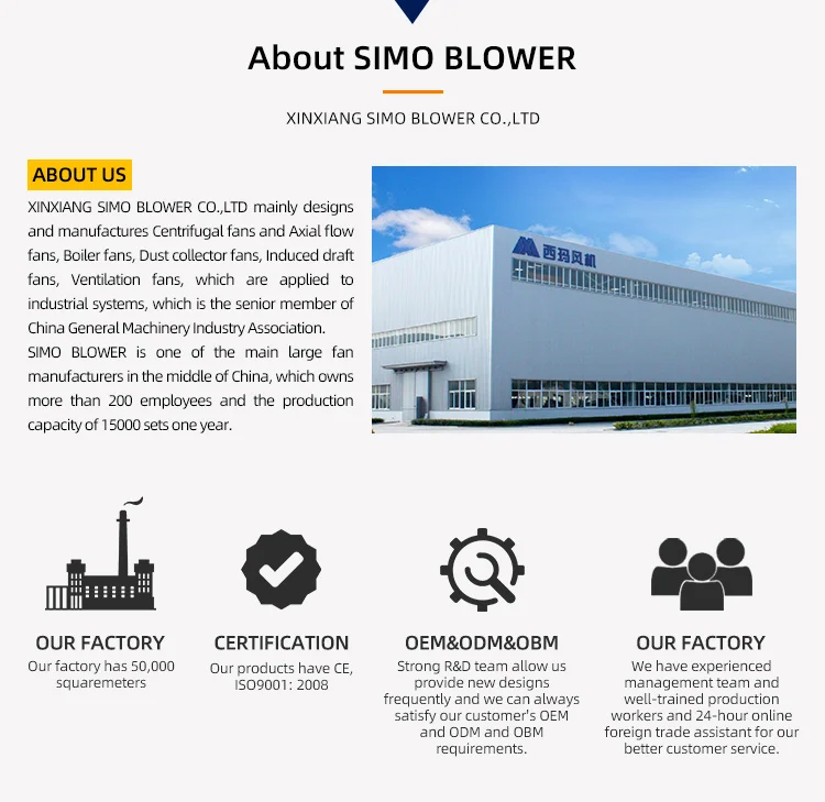 Backward Steam Boiler Industrial Air Extractor Fan Good Performance