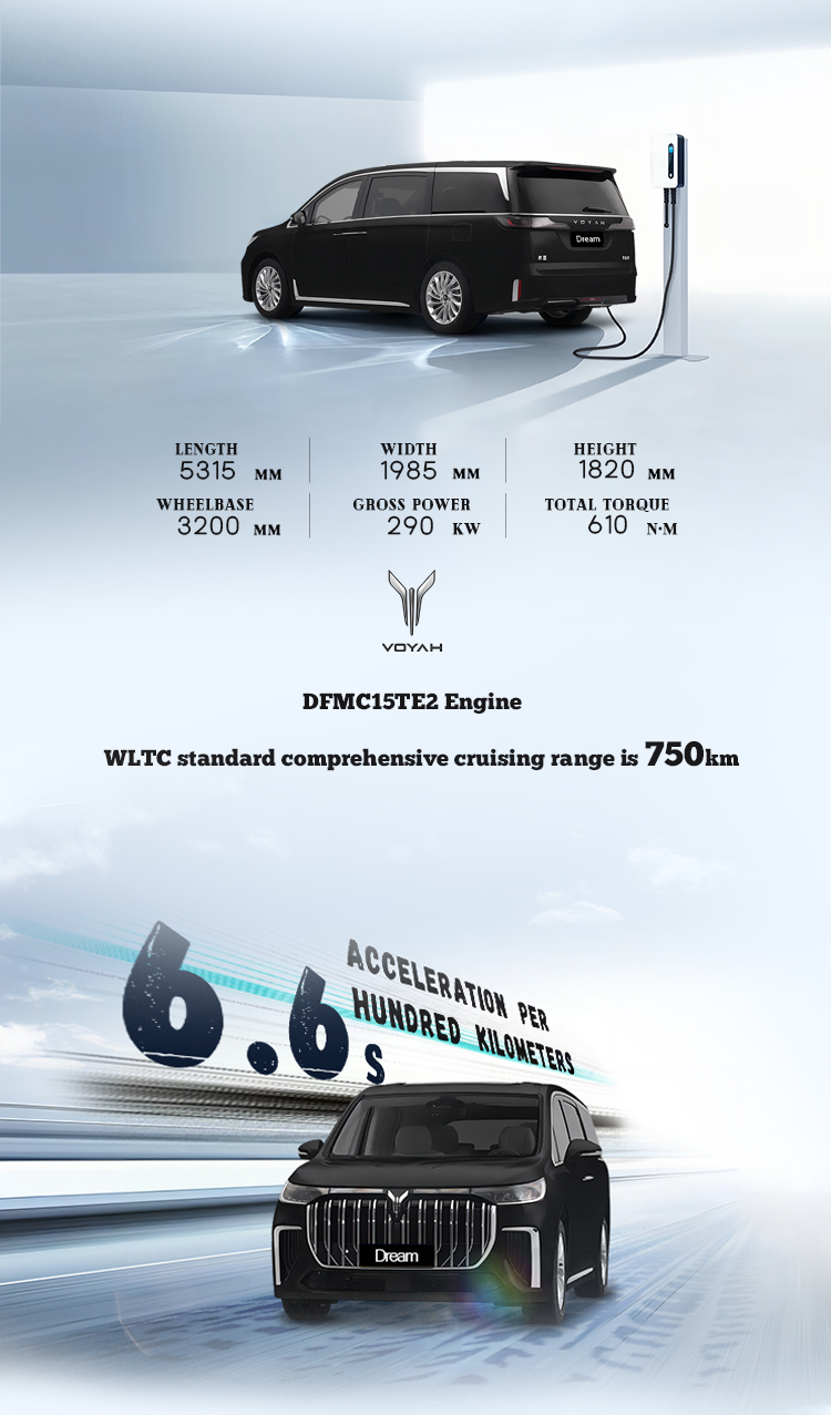 2024 VOYAH Left Hand 4 wheel Electric EV Cars Voyah Free Dreamer Energy Vehicle in Length width height mm 5315x1985x1820