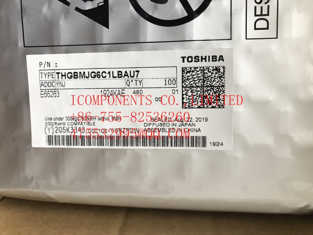 THGBMJG6C1LBAIL KIOXIA IC FLASH 64G MMC 52MHZ 153WFBGA NAND FLASH THGBMJG6C1LBAU7 THGBMHG6C1LBAIL