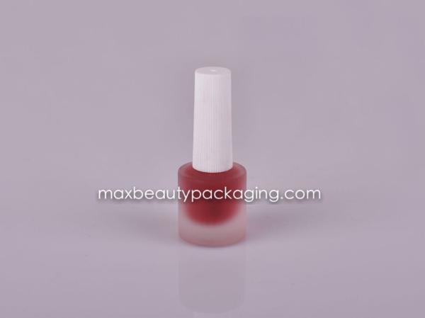 8ML frosted round staight nail polish bottle matte white nail polish cap flat