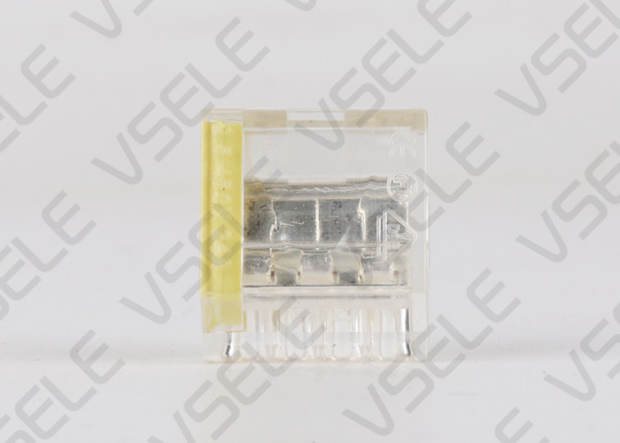 Clear Automotive Push In Wire Connectors / Push In Wire Nuts Yellow Color
