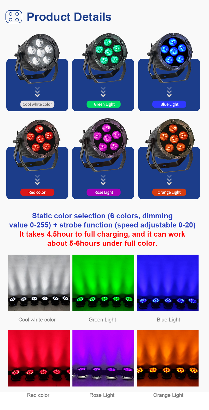 DMX wifi lithium battery light