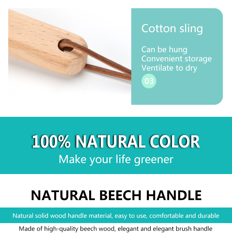 Body Brush Vegan Round Natural Skin Dry Massage Shower Brush for Spa