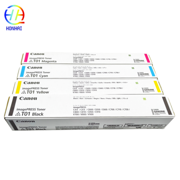 Original OEM Canon Laser Toner Cartridge Set CMYK High-Capacity for imagePRESS C60 C65 C650 C700 C710 C750 C800 C810 C850 C910