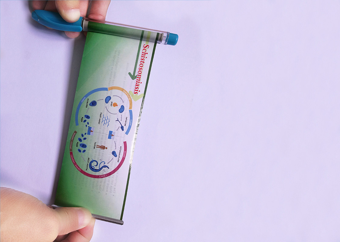Transparent plastic banner gel ink pen in red or blue with 180mmX68mm size color-full banner printing for promotion