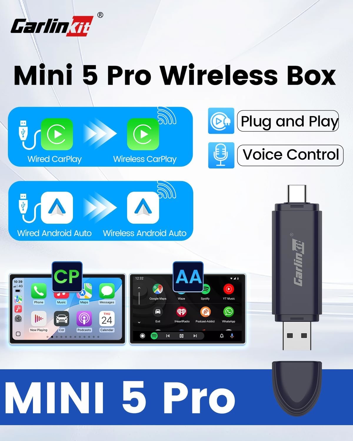CPC200 Mini Se 5 Online Upgrade Stereos 2 In1 Wireless Car Play Adapter Android Auto Usb Carplay Carlinkit Ai Box