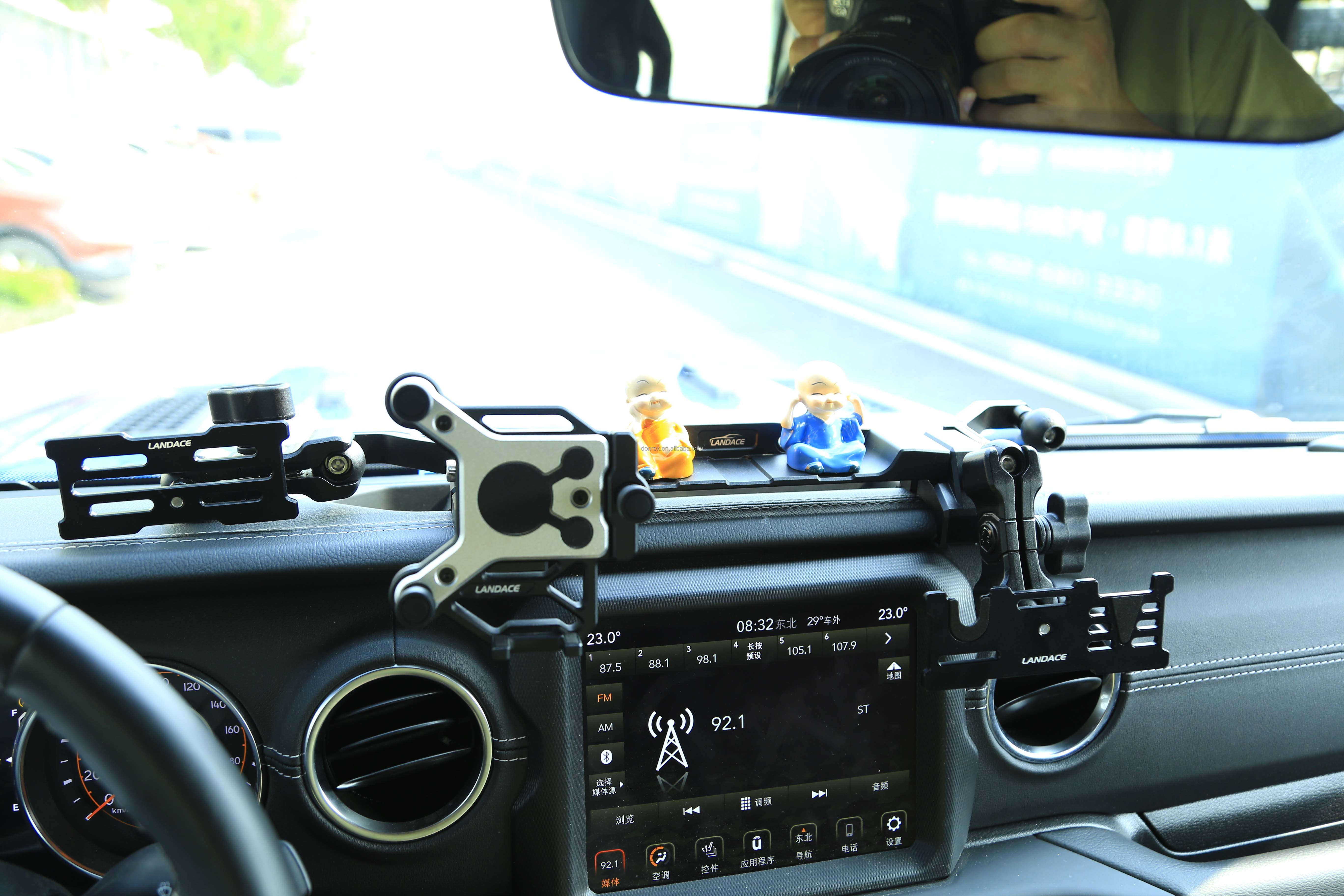 Jeep 210*65*38mm Center Console Bracket Phone Holder with Wireless Car Switch Panel