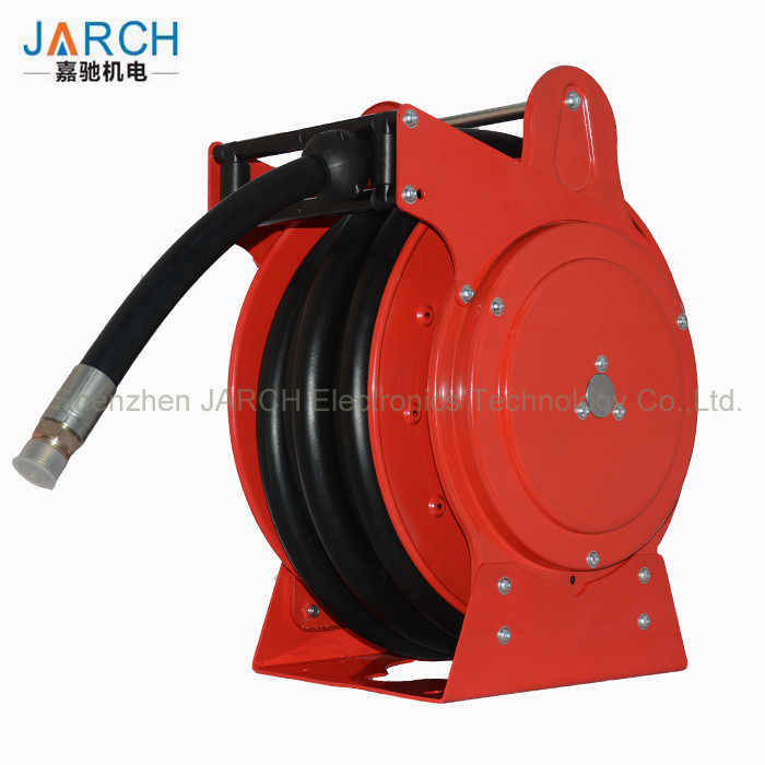 Low Pressure Retractable Extension Hose Reel Hydraulic Drives Anti Static For Fuel Tanker Truck