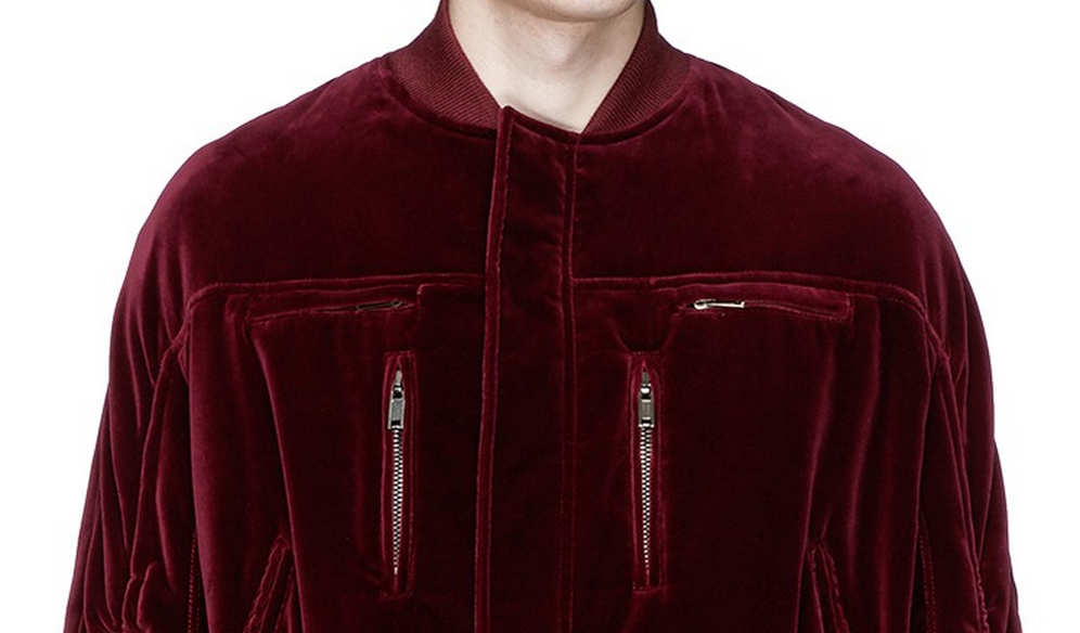 Mens Ruche Sleeve Winter Cotton Velvet Jacket