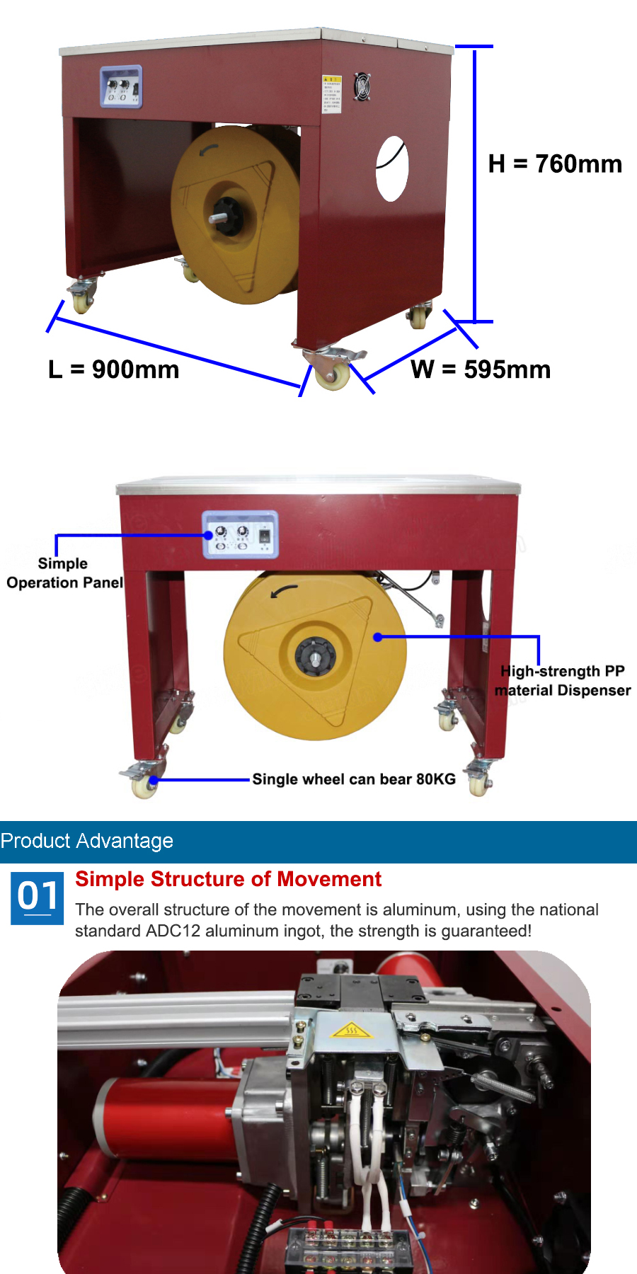 Semi Automatic Pallet Strapping Corrugated Carton Box Machine