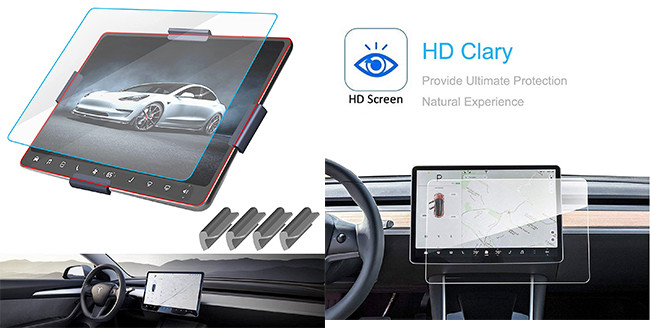 For Tesla Model 3 Y 9H hardness Safe anti shatter Center Control Touch Screen Car Navigation Tempered Glass Screen