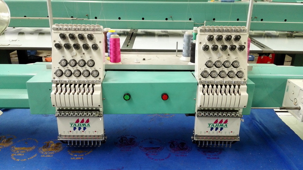 Second Hand Tajima Commercial Embroidery Machines Two Heads 380V