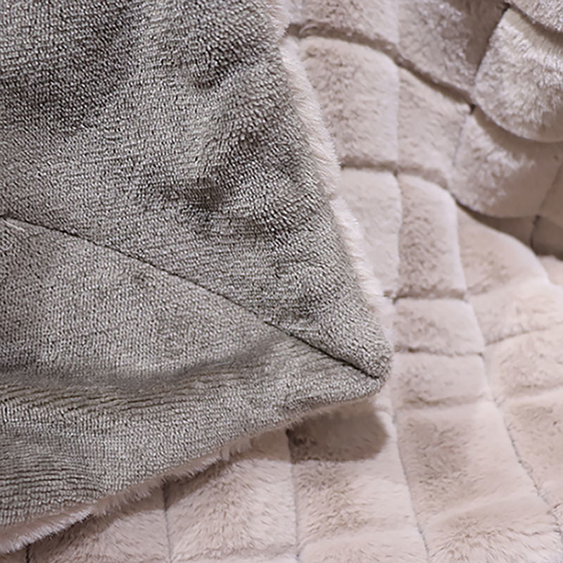 Plain Double Sided Faux Fur Throw Blanket Ghost Blanket Winter Coral Plush Blanket