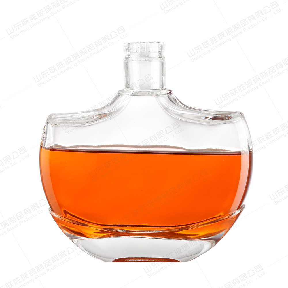 OEM/ODM Accepted Electroplating Clear Glass Bottles for Brandy Whiskey Vodka Liquor