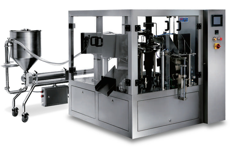 Doypack Zipper High Viscosity Vertical Liquid Filling Machine Premade Stand Up