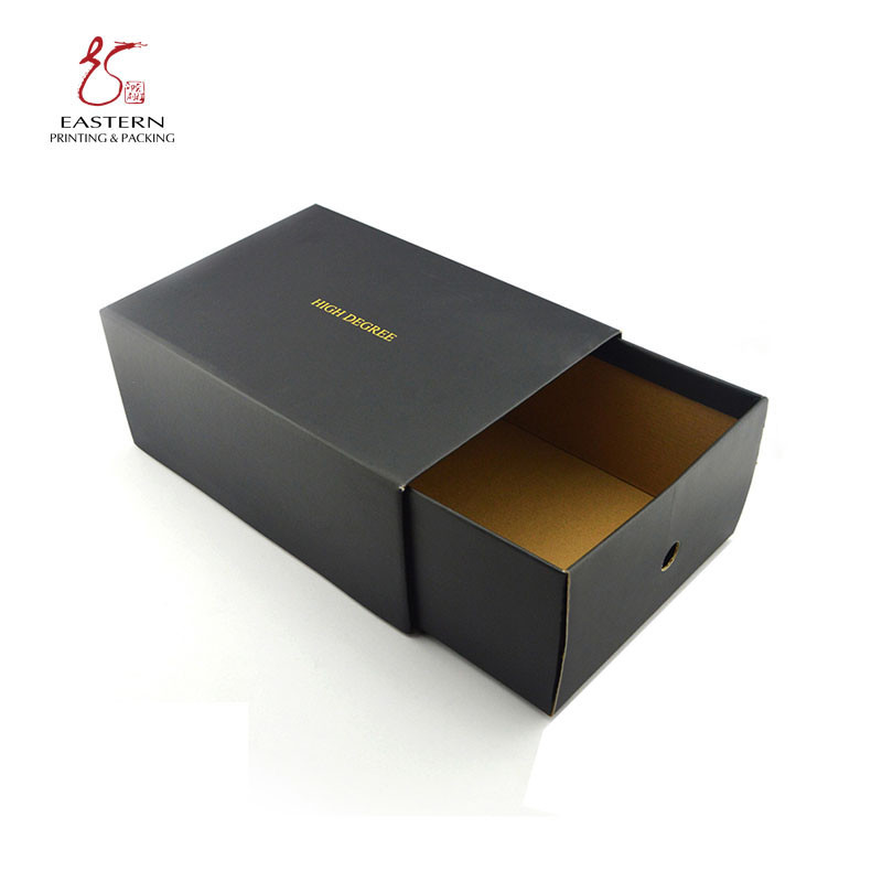 CMYK Color Kraft Paper Shoe Box , Drawer Type Shoe Box Custom Size Accepted