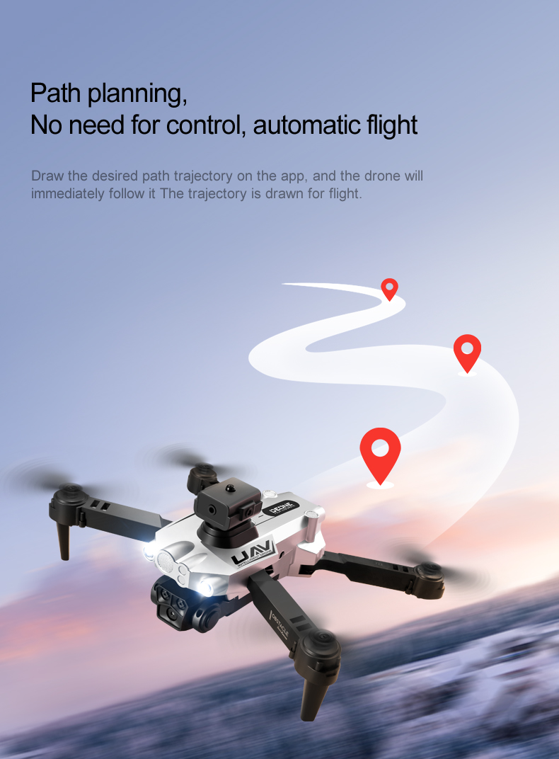 Portable 4k Drone Professional with 3 Camera Wide Angle Optical Flow Localization 360 Obstacle Avoidance Quadcopter