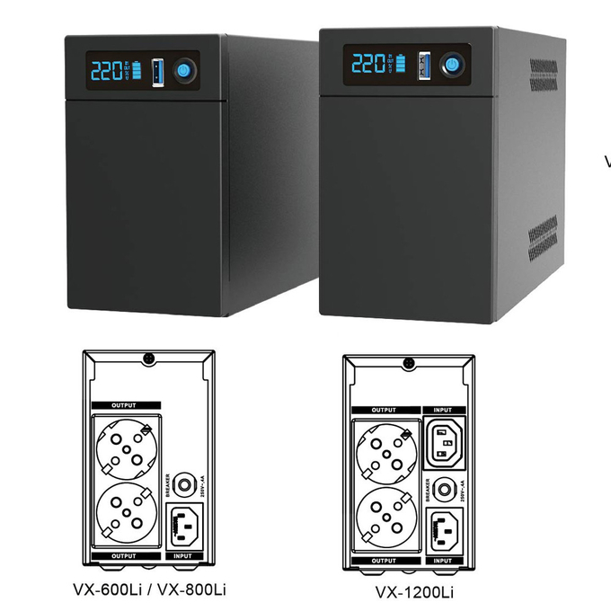 Line Interactive Simulated Sine Wave PWM UPS 600VA 1200VA For Home Appliance 2