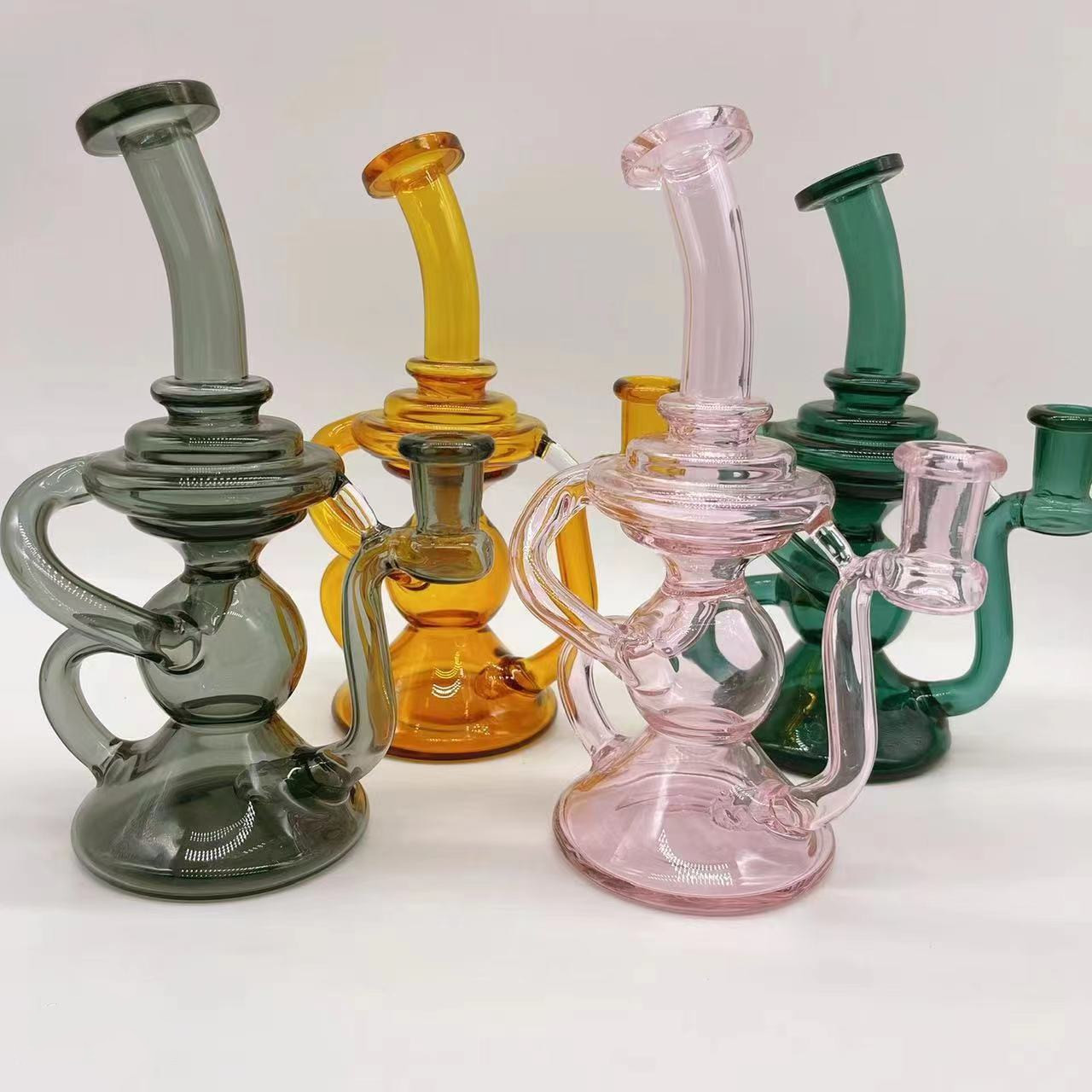 12inch Thick 7mm Glass Water Bongs Tobacco Beaker Bong With Ice Catcher
