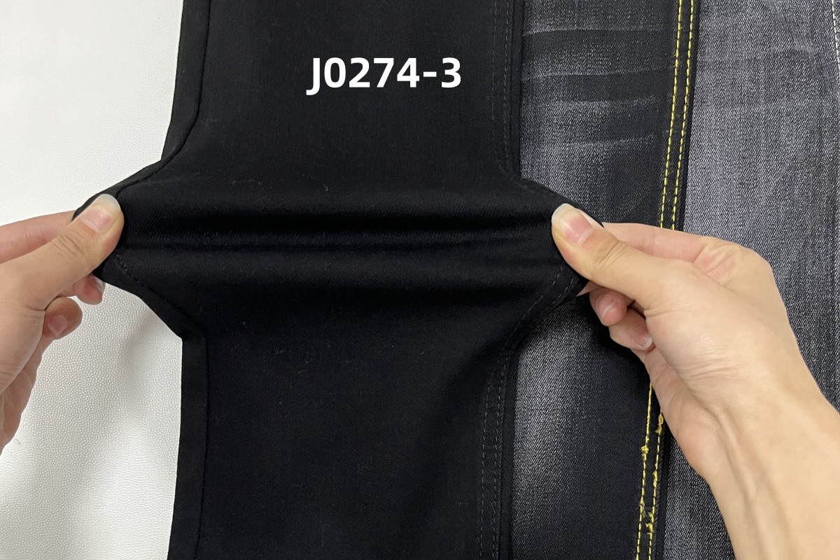 10 Oz Warp Slub High Stretch Black Backside Woven Denim Fabric For Jeans
