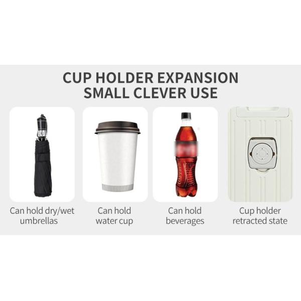 Multi-Functional Cabin-Size ABS Front-Opening Suitcase - (White, 20-inch) | Luggage | Innovative Front-Opening Design | Hidden Cup Holder travel