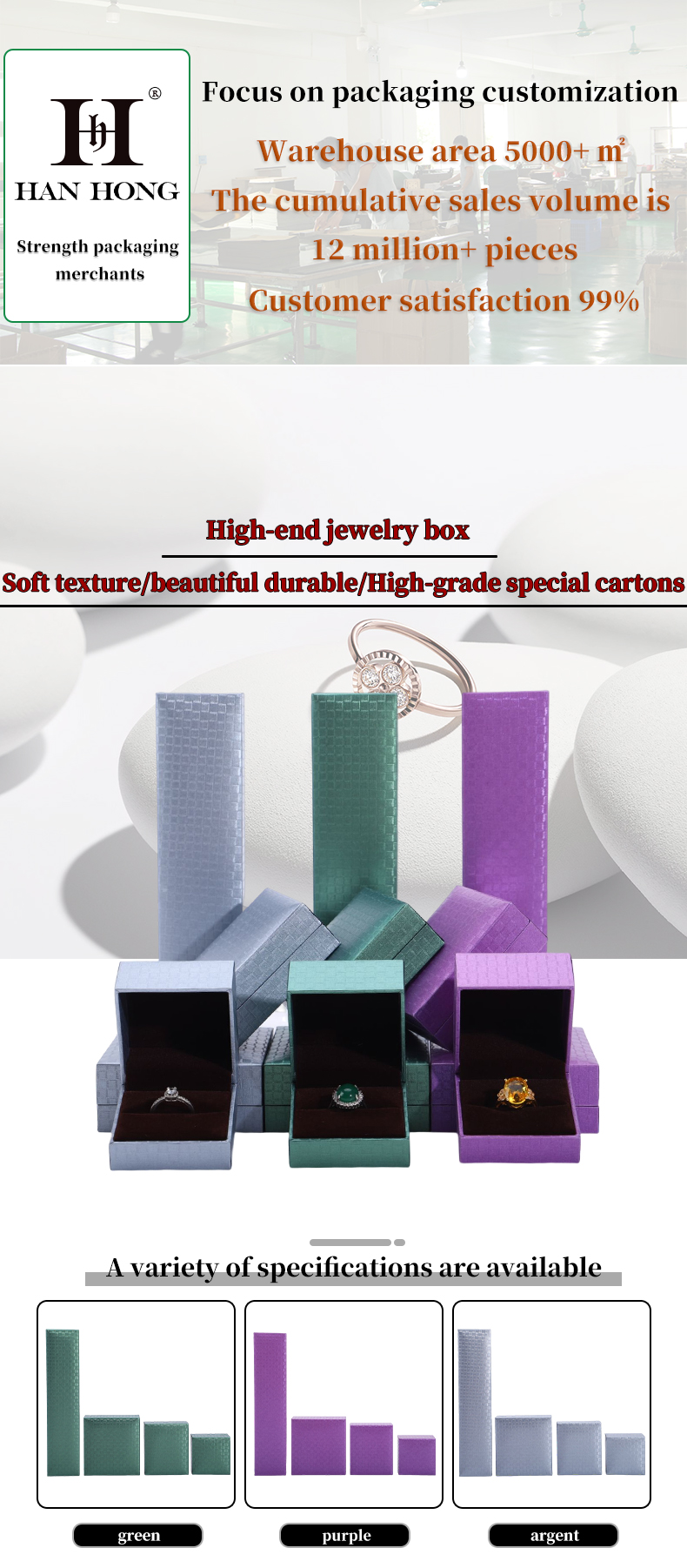 Green Paper Jewelry Display Box , Pendant Bracelet Necklace Ring Jewelry Packaging