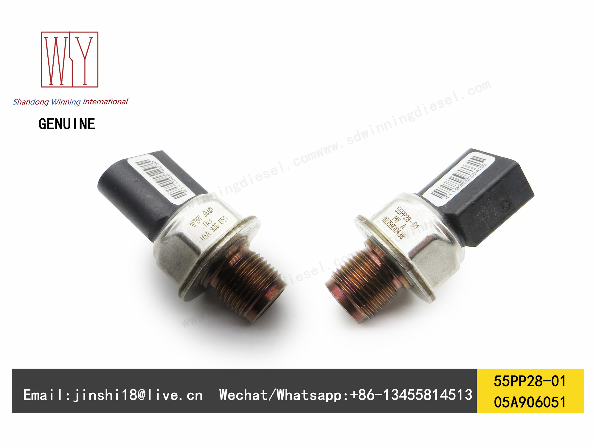 SENSATA GENUINE AND BRAND NEW DIESEL FUEL RAIL PRESSURE SENSOR 55PP28-01, 05A906051