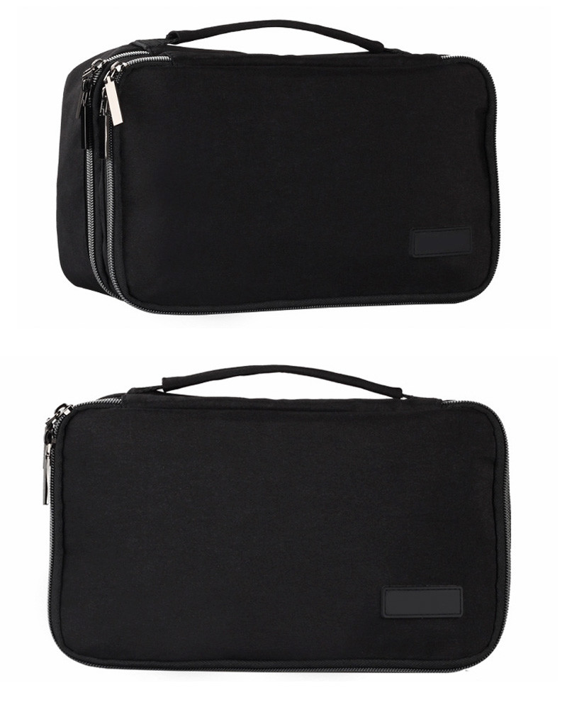 Fashion Custom Logo Pure Color Blank Toiletry Zipper Makeup Bag
