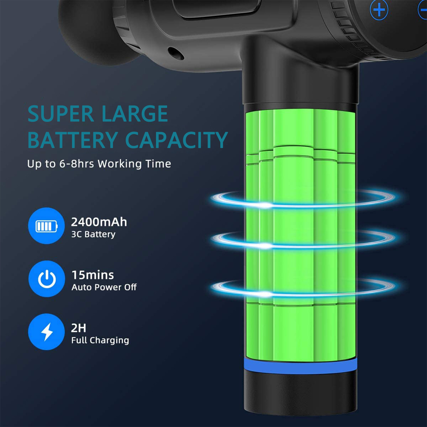 2400mAh 10 Heads Handheld Massager Gun