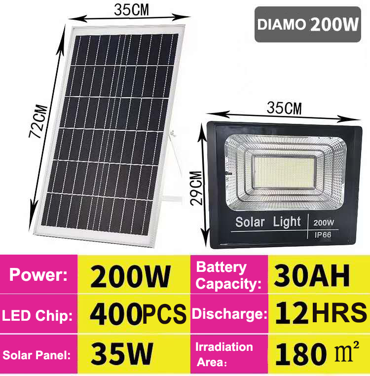 80C Working Temperature 30W 60W 100W 150W 200W 300W Solar LED Lamp for Outdoor Playground